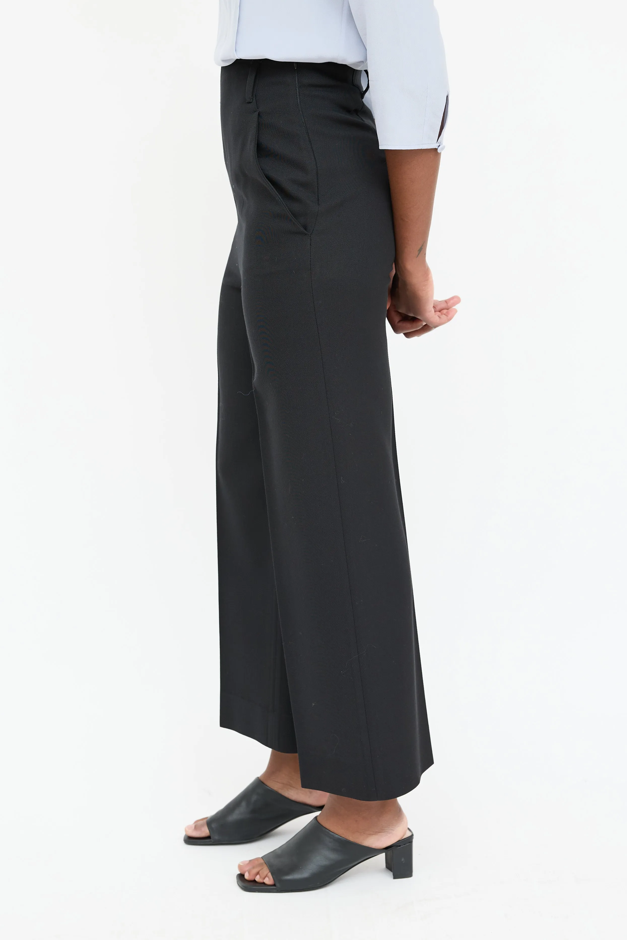 2011 Wool Wide Leg Cropped Trouser