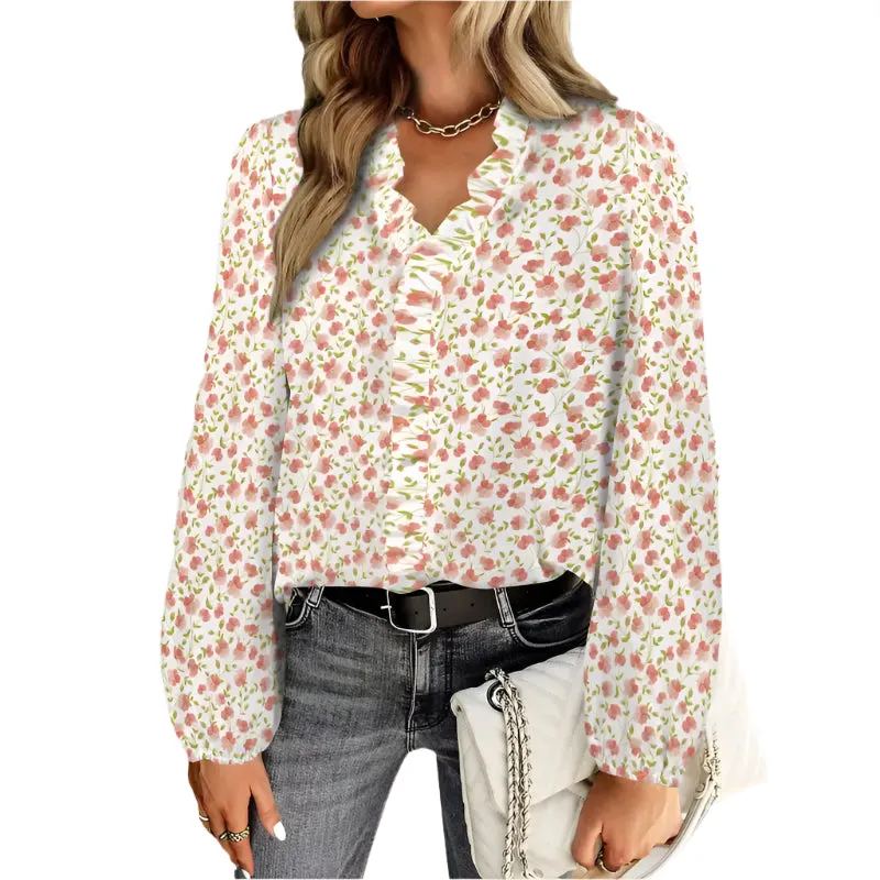 Blooming Fabulous in a Peach Floral Blouse That Pops