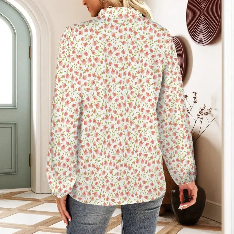 Blooming Fabulous in a Peach Floral Blouse That Pops