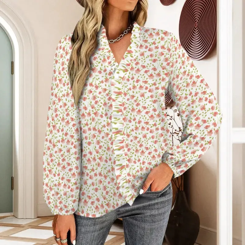 Blooming Fabulous in a Peach Floral Blouse That Pops