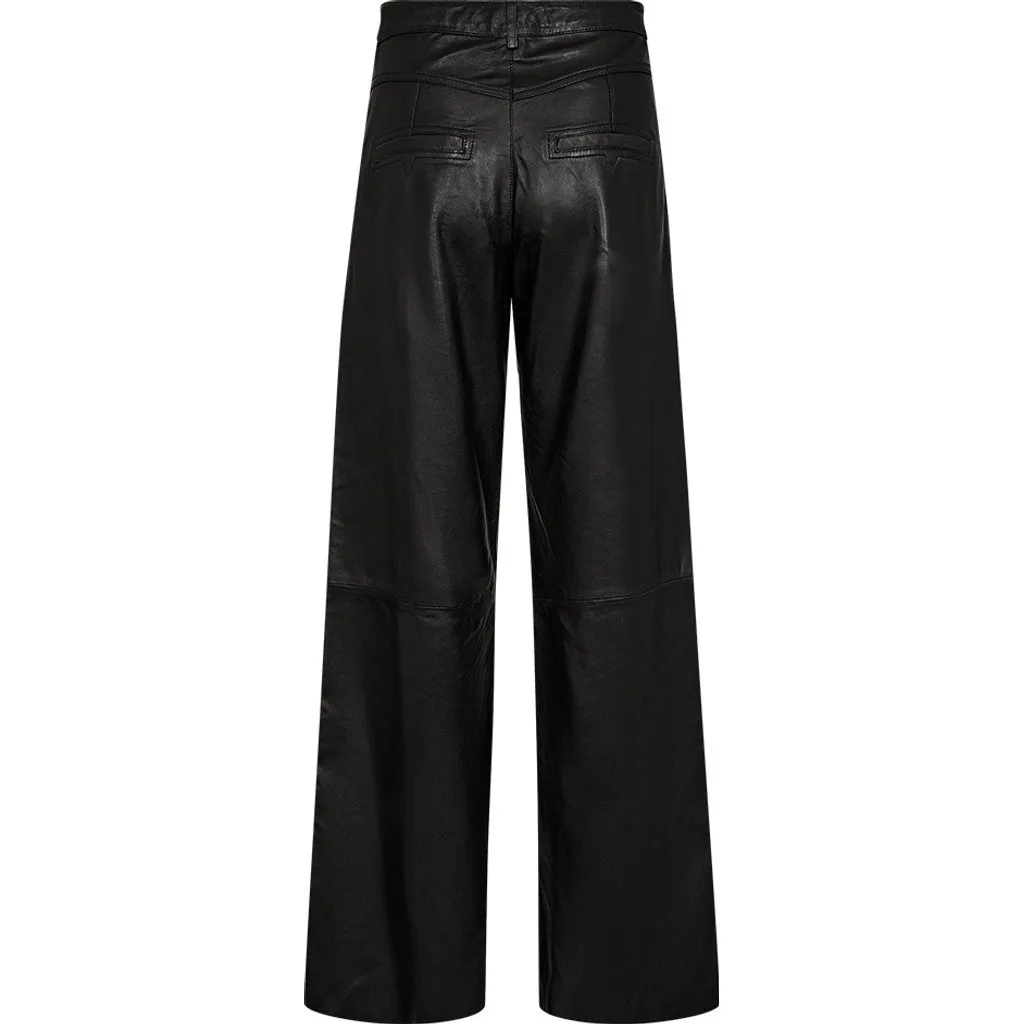 Boa leather pants - Wide leg (HW) / 51264 - Black (Nero)