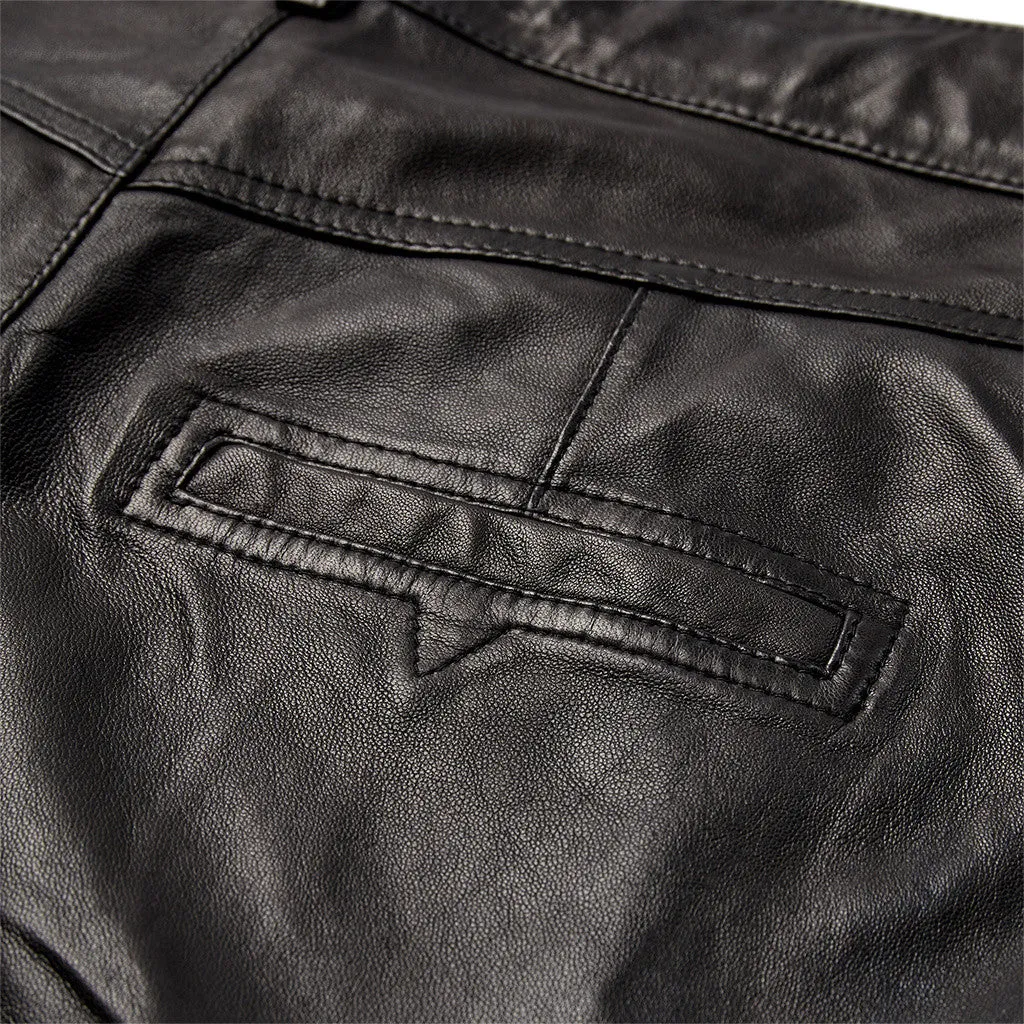 Boa leather pants - Wide leg (HW) / 51264 - Black (Nero)