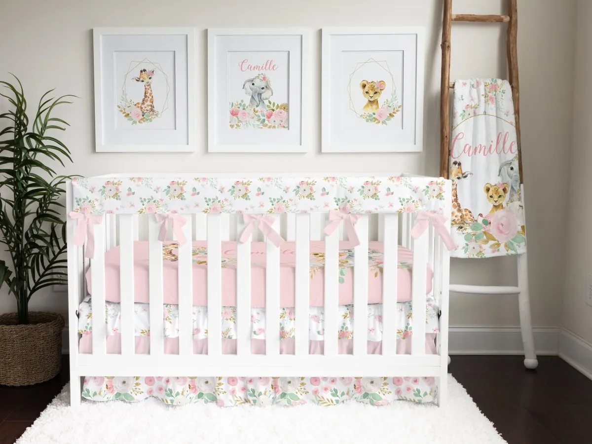 Floral Jungle Ruffled Crib Skirt