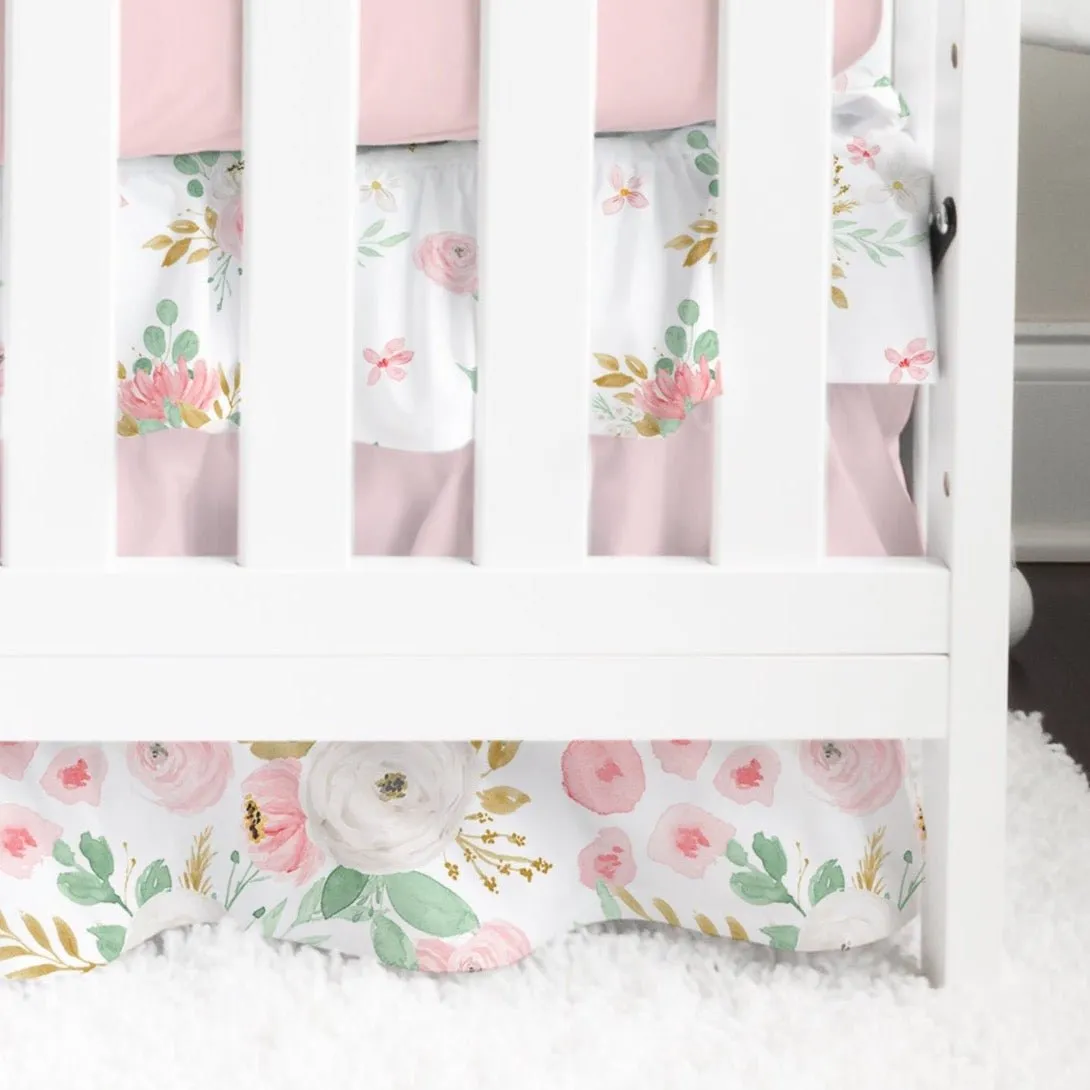 Floral Jungle Ruffled Crib Skirt