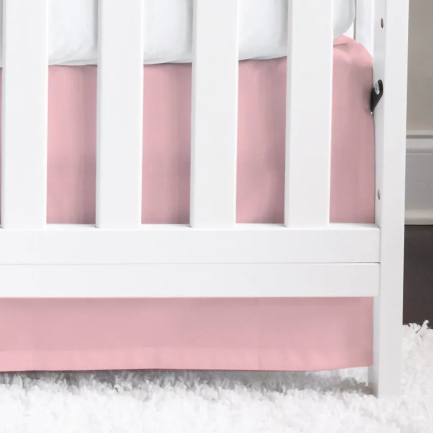 Floral Jungle Solid Pink Crib Skirt