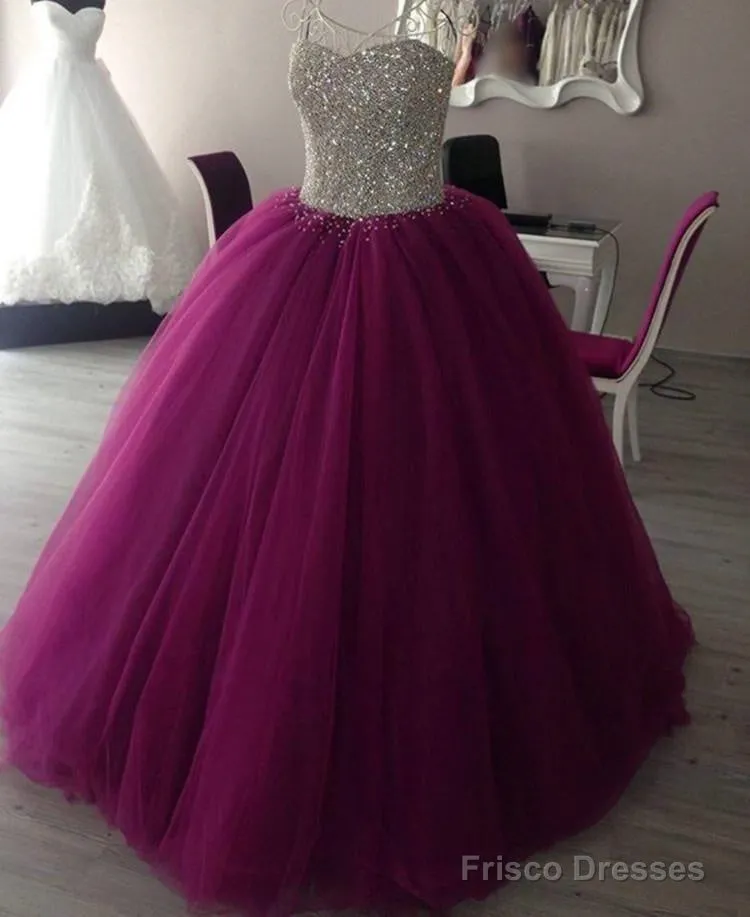 Fully Crystal Beaded Sweetheart Ball Gowns Wedding Dresses