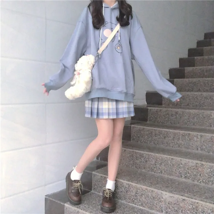 Kawaii Bear Printed Loose Hoodies