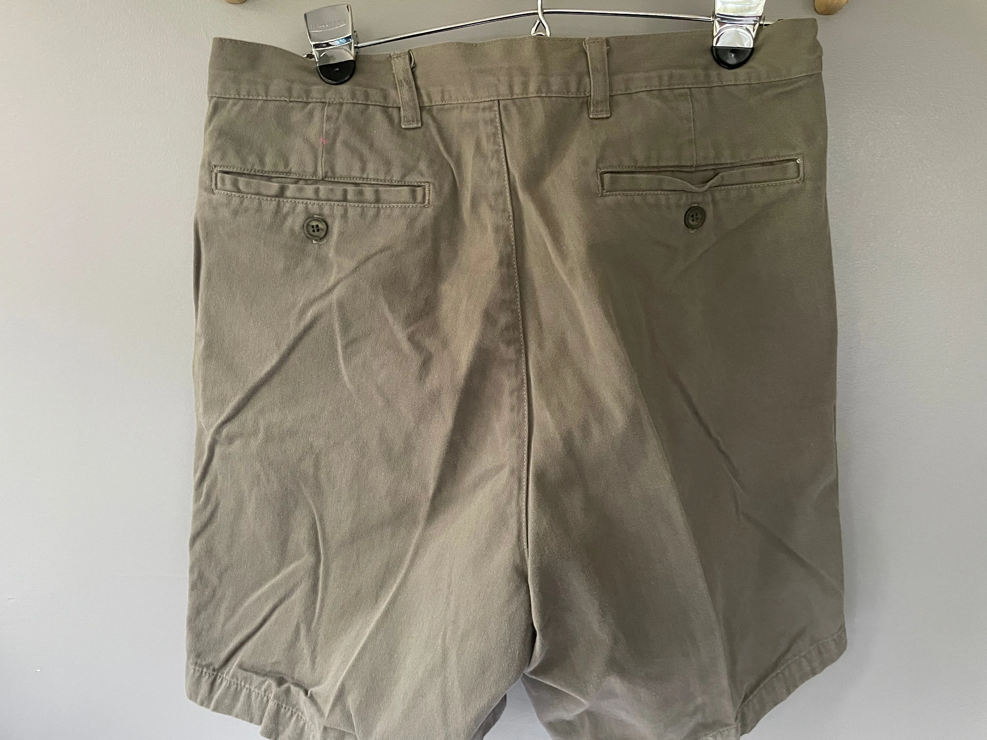 Mens 33” Waist Khaki/GrayCargo Shorts CHEROKEE Pockets 100% Cotton Chino
