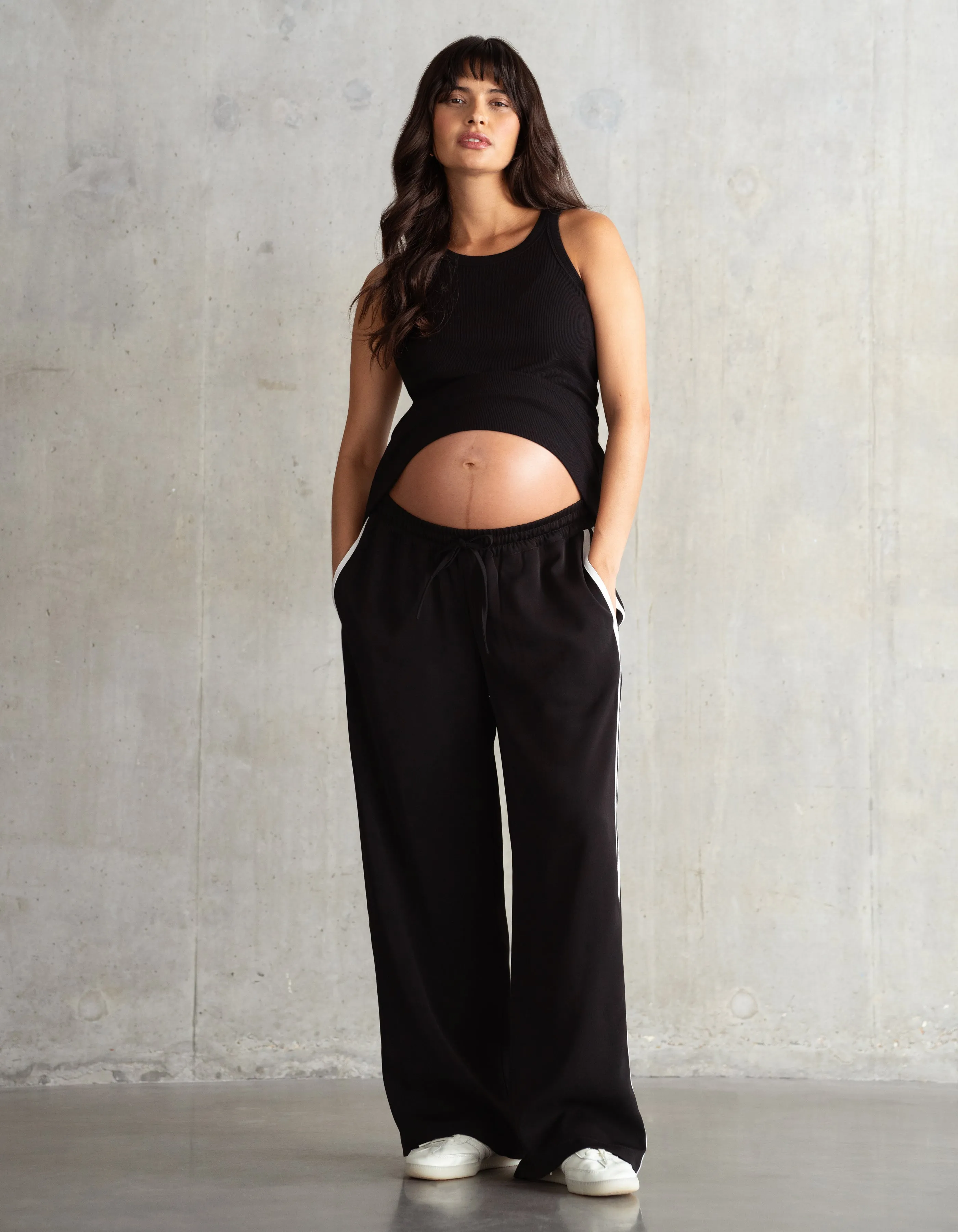 Under Bump Wide-Leg Side Stripe Maternity Trouser