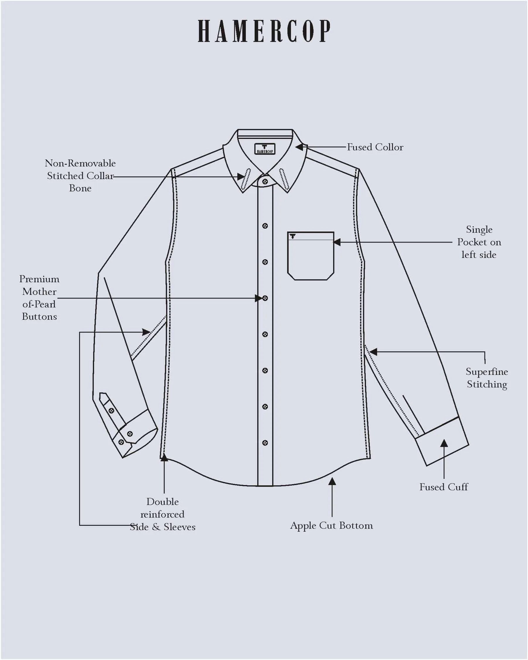 White Oxford With Black Cuff Collar Formal Cotton Shirt