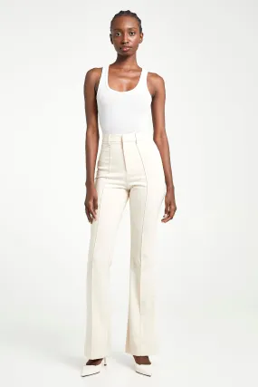 Wide Leg Suit Trousers - Cream